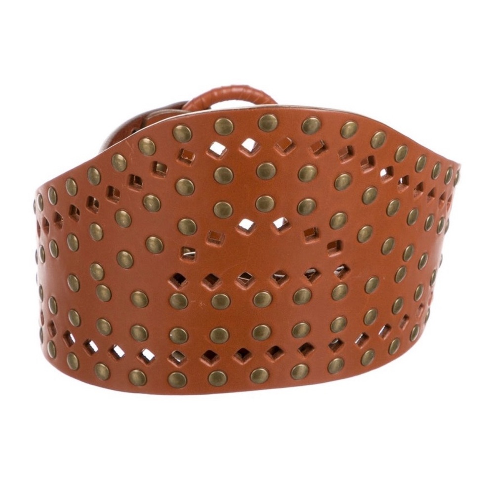 Emanuel Ungaro Tan Studded Women's Belt
